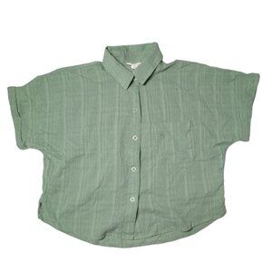 Aeropostale Camp Shirt Womens Small 100% Cotton Button-Up Short-Sleeve NWT